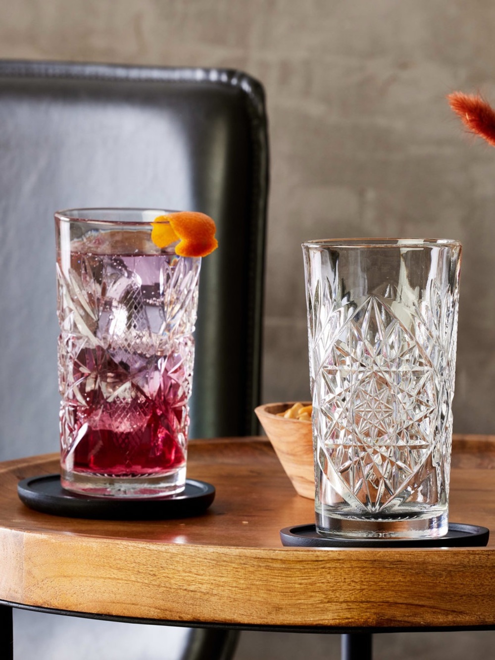 Hobstar Libbey Cooler Glasses, 16-Ounce (Set of 2)